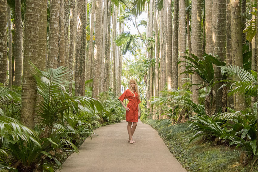 Closer Full-Body Photo of a Woman Wearing an Orange Dress in the Middle of the Forest  Shot by Tamron 18-400mm Lenses 