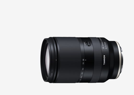 A071: Black Tamron All-In-One Zoom Camera Lenses with White Background
